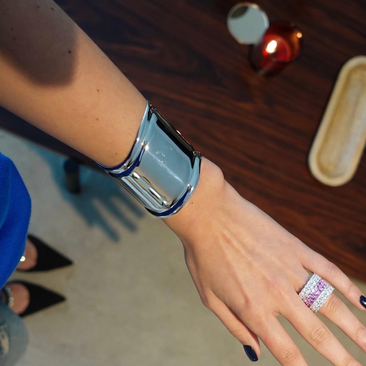 CLEO CUFF BRACELET SILVER.