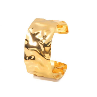 HAMMERED CUFF BRACELET | GOLD PLATED.